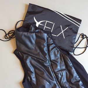FlexiStretcher Black Odile leather ballet vest